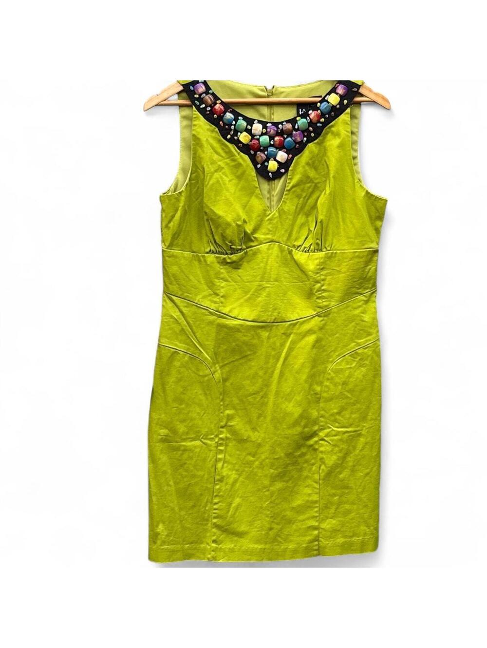 love by lola lime green jeweled sleeveless mini sheath dress size 10 women’s